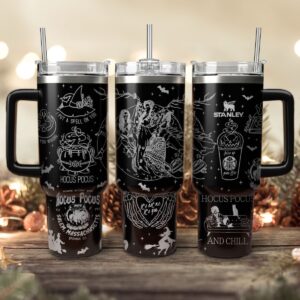 Hocus Pocus Movies Custom Stanley Quencher 40oz Stainless Steel Tumbler With Handle - Threewoofs