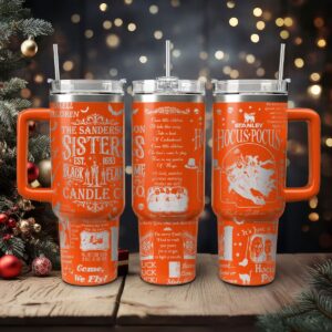 Hocus Pocus Movies Custom Stanley Quencher 40oz Stainless Steel Tumbler With Handle - Threewoofs