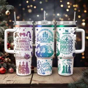 Hocus Pocus Movies Custom Stanley Quencher 40oz Stainless Steel Tumbler With Handle - Threewoofs