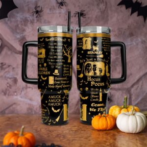Hocus Pocus Movies Custom Stanley Quencher 40oz Stainless Steel Tumbler With Handle - Threewoofs