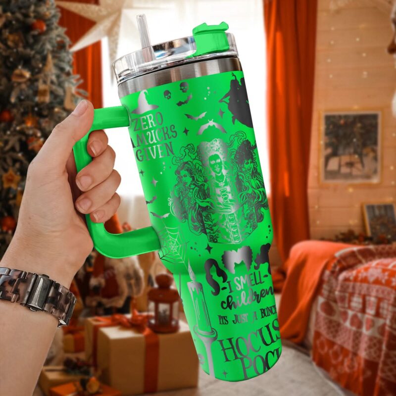 Hocus Pocus Movies Custom Stanley Quencher 40oz Stainless Steel Tumbler With Handle - Threewoofs