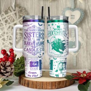 Hocus Pocus Movies Custom Stanley Quencher 40oz Stainless Steel Tumbler With Handle - Threewoofs