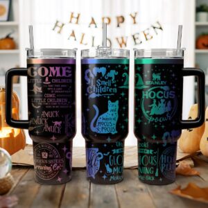 Hocus Pocus Movies Custom Stanley Quencher 40oz Stainless Steel Tumbler With Handle - Threewoofs