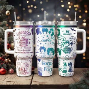Hocus Pocus Movies Custom Stanley Quencher 40oz Stainless Steel Tumbler With Handle - Threewoofs