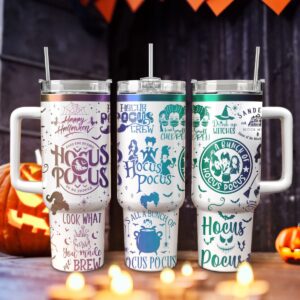 Hocus Pocus Movies Custom Stanley Quencher 40oz Stainless Steel Tumbler With Handle - Threewoofs