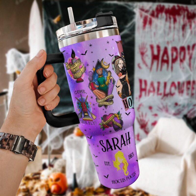 Hocus Pocus Movies Custom Stanley Quencher 40oz Stainless Steel Tumbler With Handle - Threewoofs - Image 6