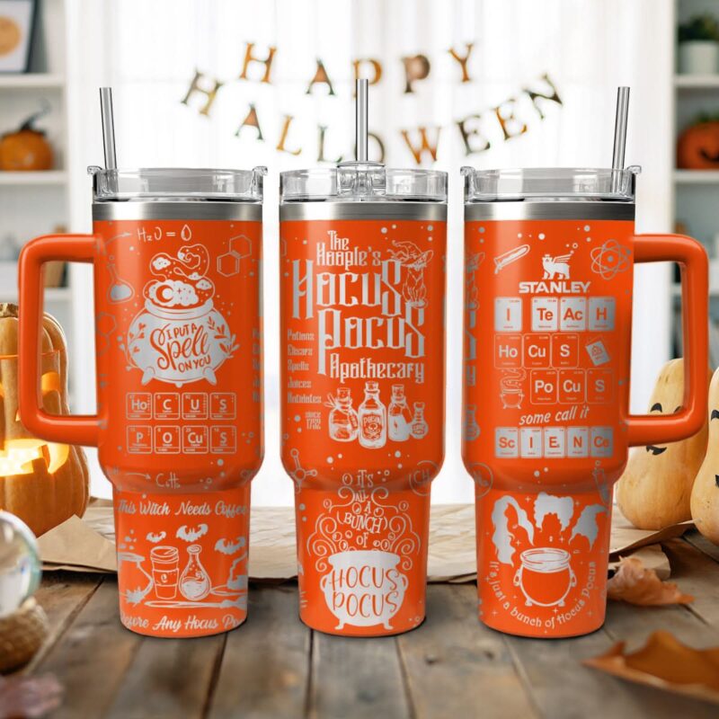 Hocus Pocus Movies Custom Stanley Quencher 40oz Stainless Steel Tumbler With Handle - Threewoofs