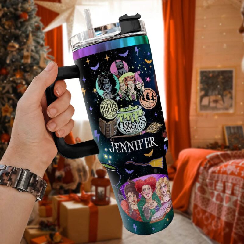 Hocus Pocus Movies Custom Stanley Quencher 40oz Stainless Steel Tumbler With Handle - Threewoofs - Image 3