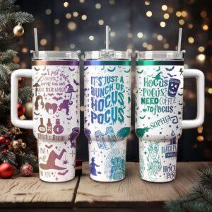 Hocus Pocus Movies Custom Stanley Quencher 40oz Stainless Steel Tumbler With Handle - Threewoofs