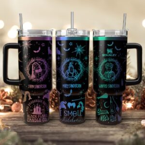 Hocus Pocus Movies Custom Stanley Quencher 40oz Stainless Steel Tumbler With Handle - Threewoofs