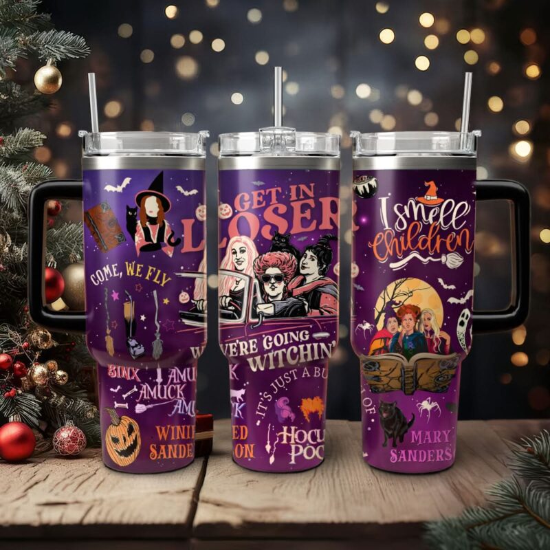 Hocus Pocus Movies Custom Stanley Quencher 40oz Stainless Steel Tumbler With Handle - Threewoofs - Image 3