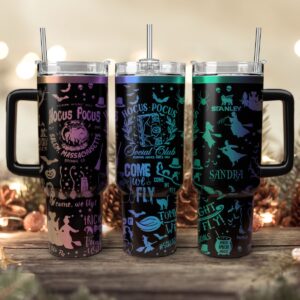 Hocus Pocus Movies Custom Stanley Quencher 40oz Stainless Steel Tumbler With Handle - Threewoofs