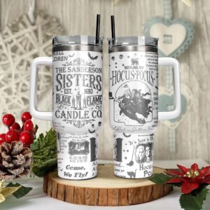 Hocus Pocus Movies Custom Stanley Quencher 40oz Stainless Steel Tumbler With Handle - Threewoofs