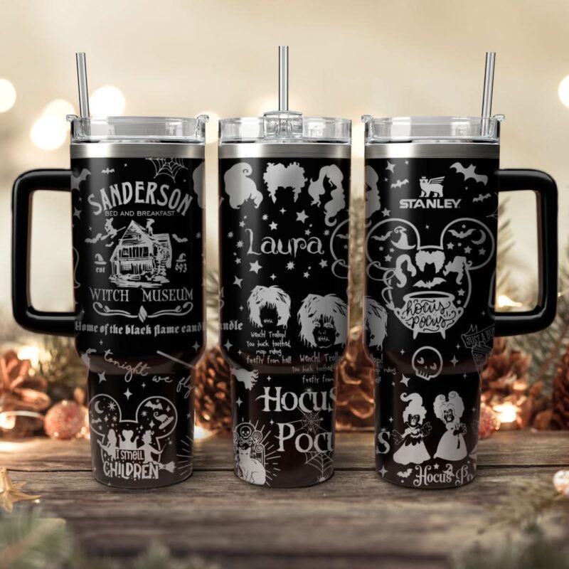 Hocus Pocus Movies Custom Stanley Quencher 40oz Stainless Steel Tumbler With Handle - Threewoofs