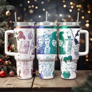 Hocus Pocus Movies Custom Stanley Quencher 40oz Stainless Steel Tumbler With Handle - Threewoofs