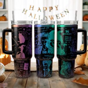 Hocus Pocus Movies Custom Stanley Quencher 40oz Stainless Steel Tumbler With Handle - Threewoofs
