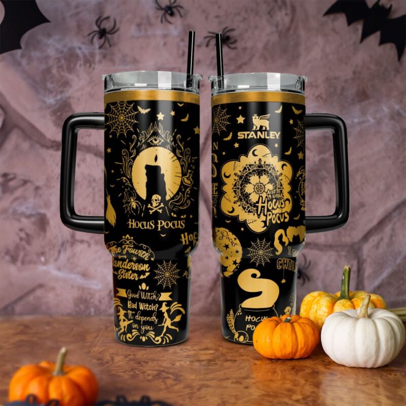 Hocus Pocus Movies Custom Stanley Quencher 40oz Stainless Steel Tumbler With Handle - Threewoofs