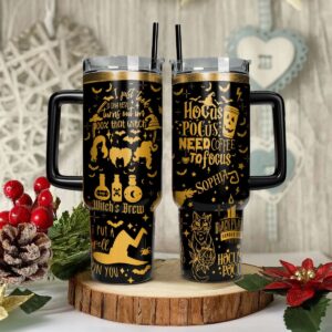 Hocus Pocus Movies Custom Stanley Quencher 40oz Stainless Steel Tumbler With Handle - Threewoofs