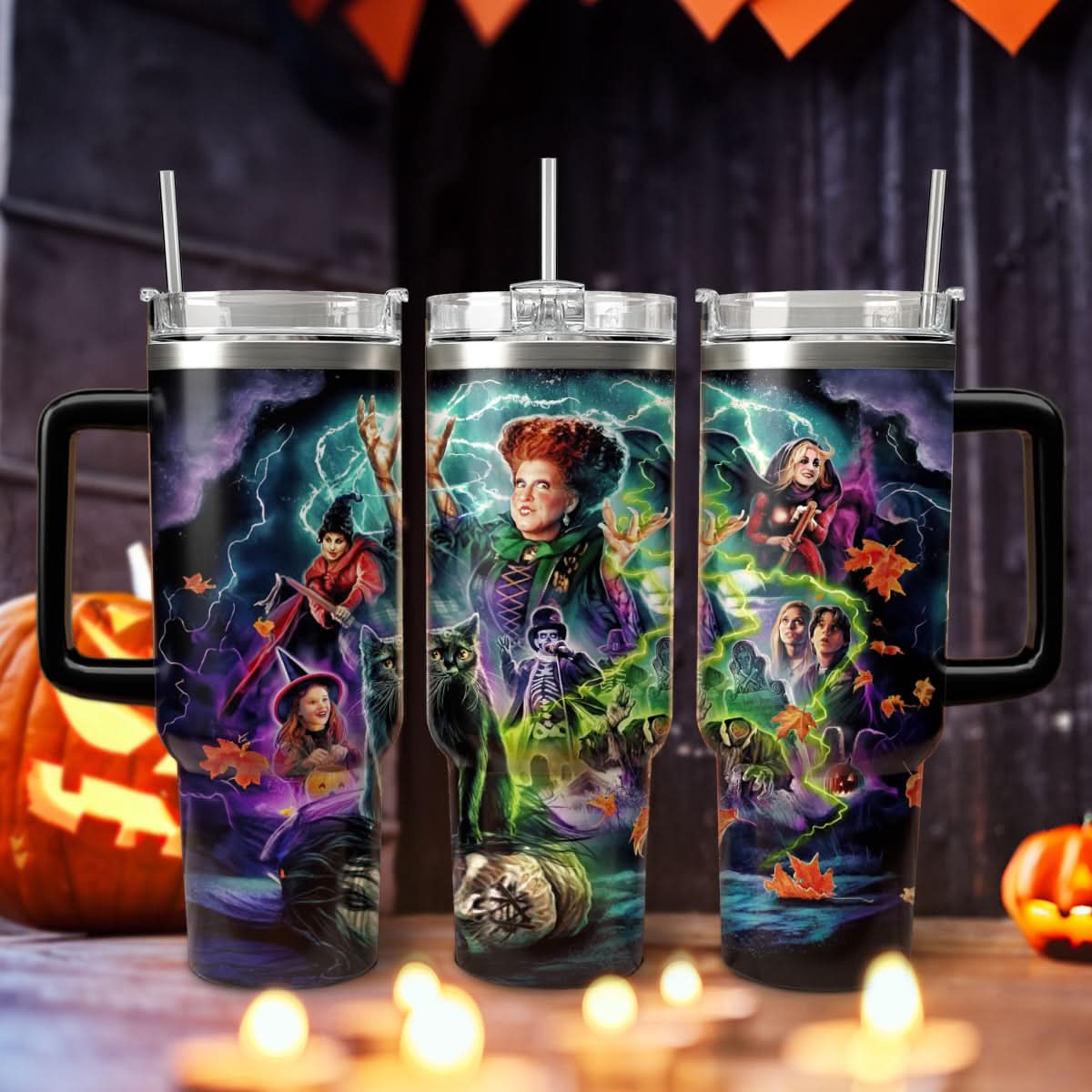 Hocus Pocus Movies Custom Stanley Quencher 40oz Stainless Steel Tumbler With Handle - Threewoofs - Image 5