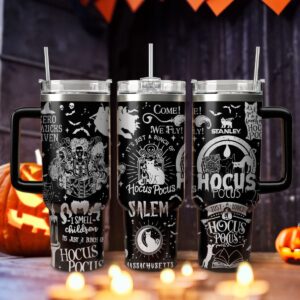 Hocus Pocus Movies Custom Stanley Quencher 40oz Stainless Steel Tumbler With Handle - Threewoofs