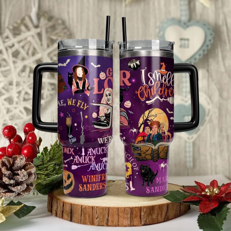 Hocus Pocus Movies Custom Stanley Quencher 40oz Stainless Steel Tumbler With Handle - Threewoofs - Image 2