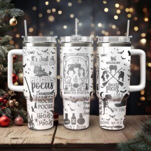 Hocus Pocus Movies Custom Stanley Quencher 40oz Stainless Steel Tumbler With Handle - Threewoofs
