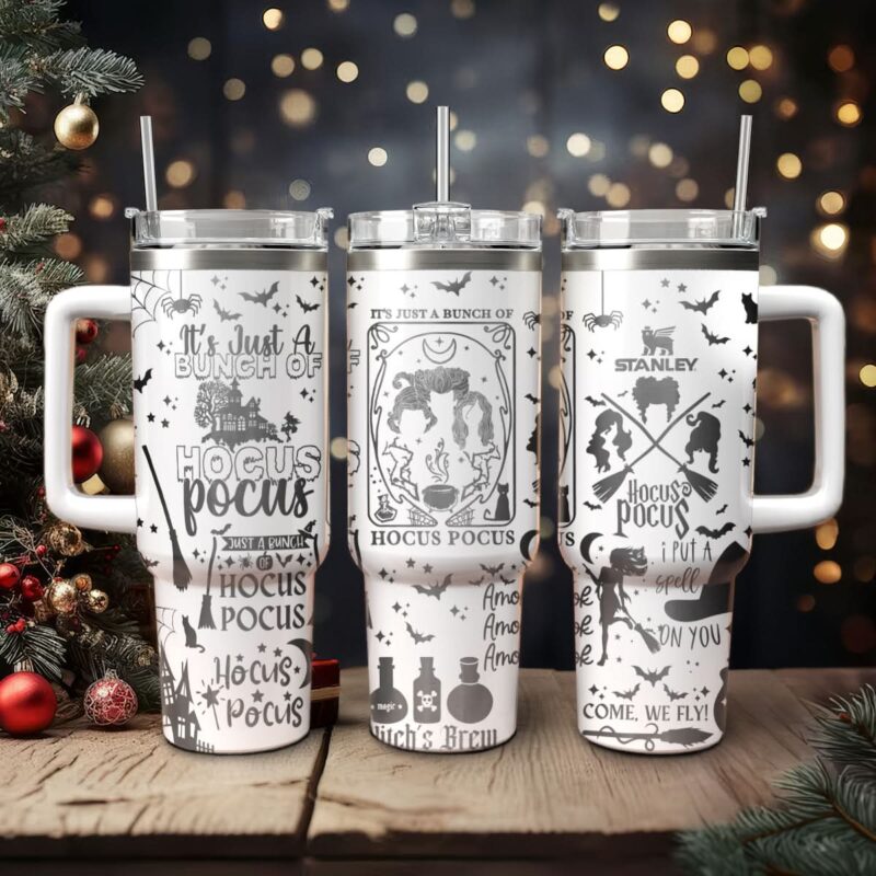 Hocus Pocus Movies Custom Stanley Quencher 40oz Stainless Steel Tumbler With Handle - Threewoofs