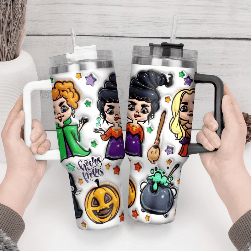 Hocus Pocus Movies Custom Stanley Quencher 40oz Stainless Steel Tumbler With Handle - Threewoofs - Image 4
