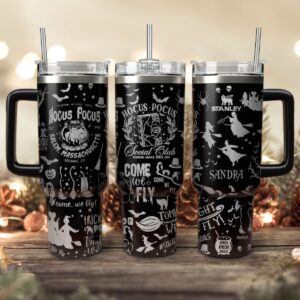 Hocus Pocus Movies Custom Stanley Quencher 40oz Stainless Steel Tumbler With Handle - Threewoofs