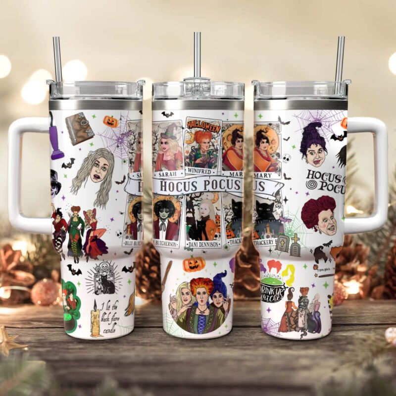 Hocus Pocus Movies Custom Stanley Quencher 40oz Stainless Steel Tumbler With Handle - Threewoofs - Image 5