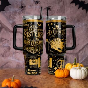 Hocus Pocus Movies Custom Stanley Quencher 40oz Stainless Steel Tumbler With Handle - Threewoofs