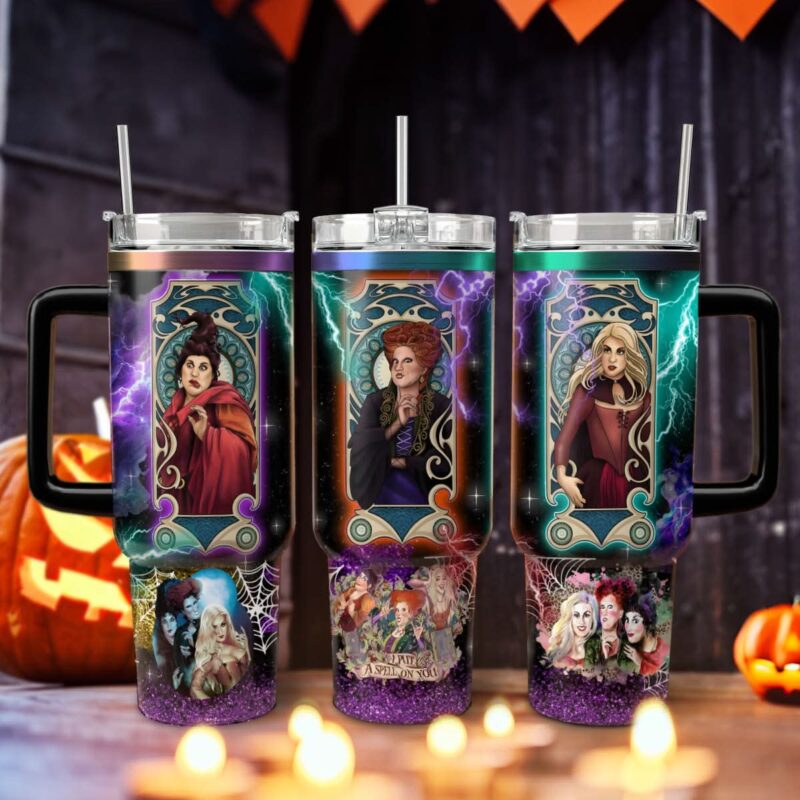 Hocus Pocus Movies Custom Stanley Quencher 40oz Stainless Steel Tumbler With Handle - Threewoofs - Image 5