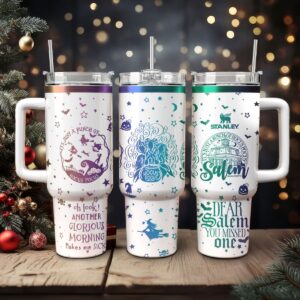 Hocus Pocus Movies Custom Stanley Quencher 40oz Stainless Steel Tumbler With Handle - Threewoofs