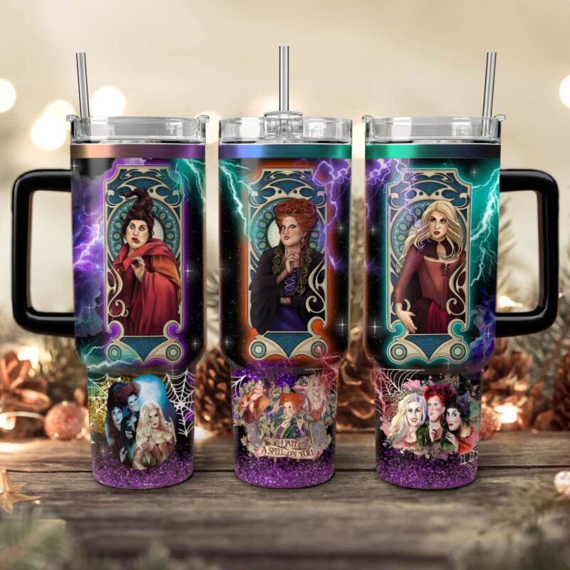 Hocus Pocus Movies Custom Stanley Quencher 40oz Stainless Steel Tumbler With Handle - Threewoofs - Image 3