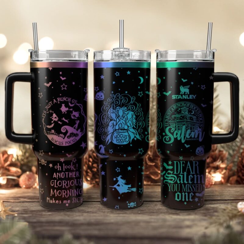 Hocus Pocus Movies Custom Stanley Quencher 40oz Stainless Steel Tumbler With Handle - Threewoofs