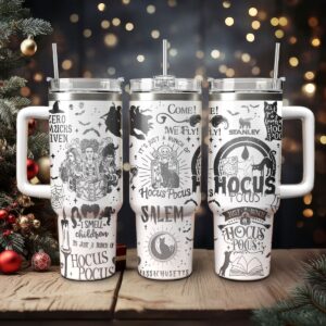 Hocus Pocus Movies Custom Stanley Quencher 40oz Stainless Steel Tumbler With Handle - Threewoofs
