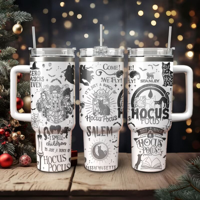 Hocus Pocus Movies Custom Stanley Quencher 40oz Stainless Steel Tumbler With Handle - Threewoofs