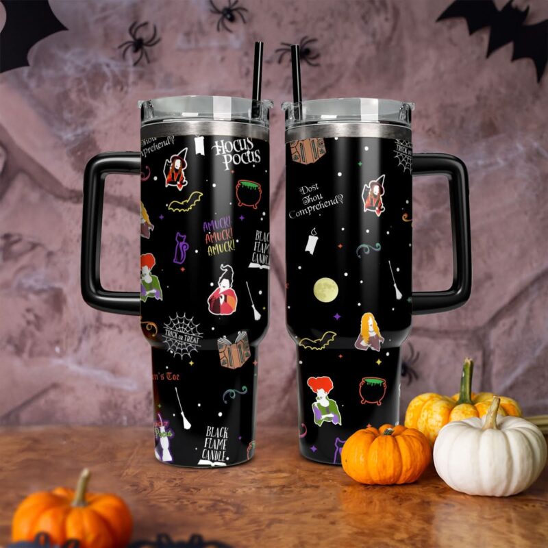 Hocus Pocus Movies Custom Stanley Quencher 40oz Stainless Steel Tumbler With Handle - Threewoofs - Image 2