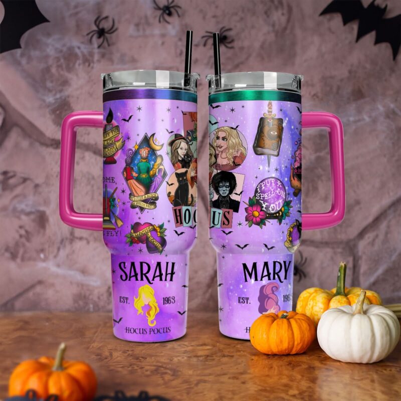 Hocus Pocus Movies Custom Stanley Quencher 40oz Stainless Steel Tumbler With Handle - Threewoofs - Image 4