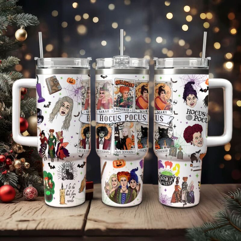 Hocus Pocus Movies Custom Stanley Quencher 40oz Stainless Steel Tumbler With Handle - Threewoofs - Image 3