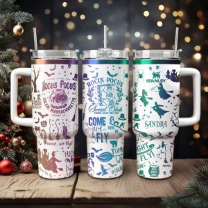Hocus Pocus Movies Custom Stanley Quencher 40oz Stainless Steel Tumbler With Handle - Threewoofs