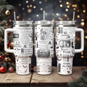 Hocus Pocus Movies Custom Stanley Quencher 40oz Stainless Steel Tumbler With Handle - Threewoofs