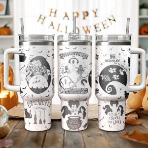 Hocus Pocus Movies Custom Stanley Quencher 40oz Stainless Steel Tumbler With Handle - Threewoofs