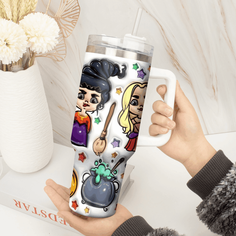 Hocus Pocus Movies Custom Stanley Quencher 40oz Stainless Steel Tumbler With Handle - Threewoofs - Image 5