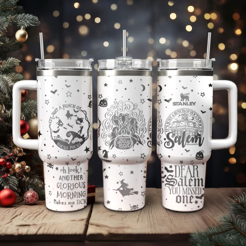 Hocus Pocus Movies Custom Stanley Quencher 40oz Stainless Steel Tumbler With Handle - Threewoofs