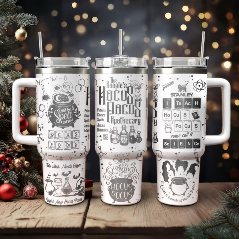 Hocus Pocus Movies Custom Stanley Quencher 40oz Stainless Steel Tumbler With Handle - Threewoofs