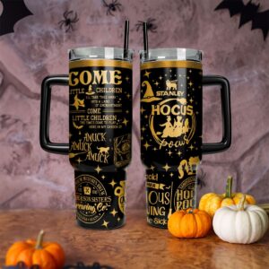Hocus Pocus Movies Custom Stanley Quencher 40oz Stainless Steel Tumbler With Handle - Threewoofs
