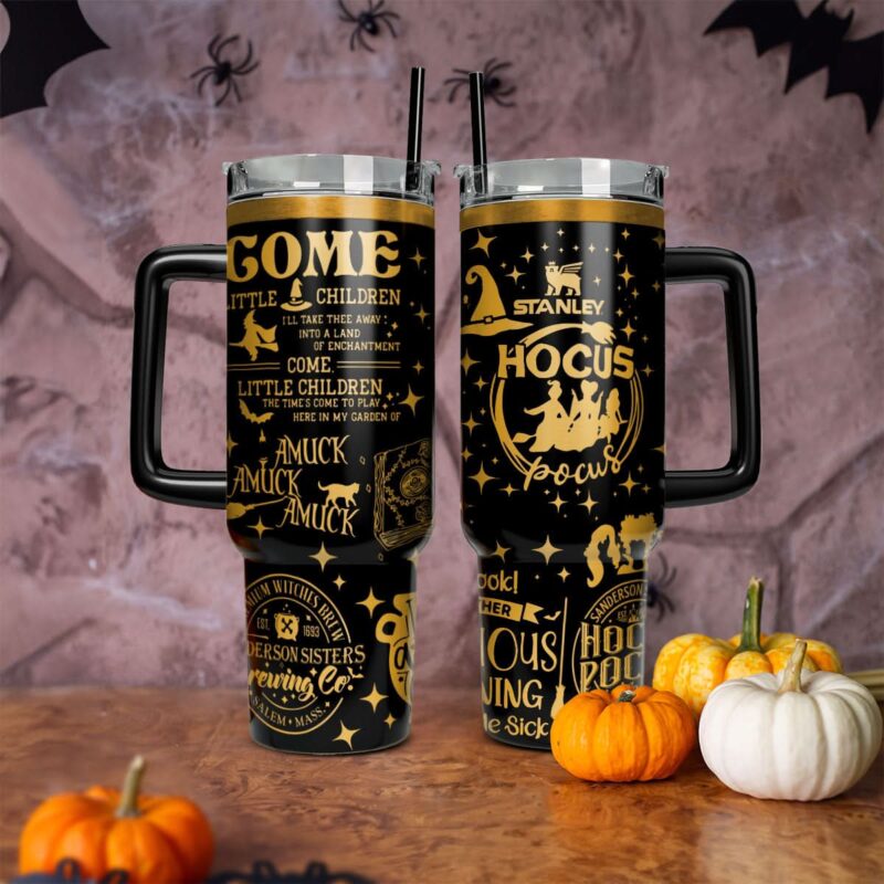 Hocus Pocus Movies Custom Stanley Quencher 40oz Stainless Steel Tumbler With Handle - Threewoofs