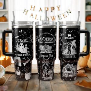 Hocus Pocus Movies Custom Stanley Quencher 40oz Stainless Steel Tumbler With Handle - Threewoofs