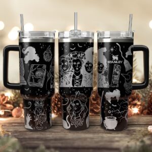 Hocus Pocus Movies Custom Stanley Quencher 40oz Stainless Steel Tumbler With Handle - Threewoofs